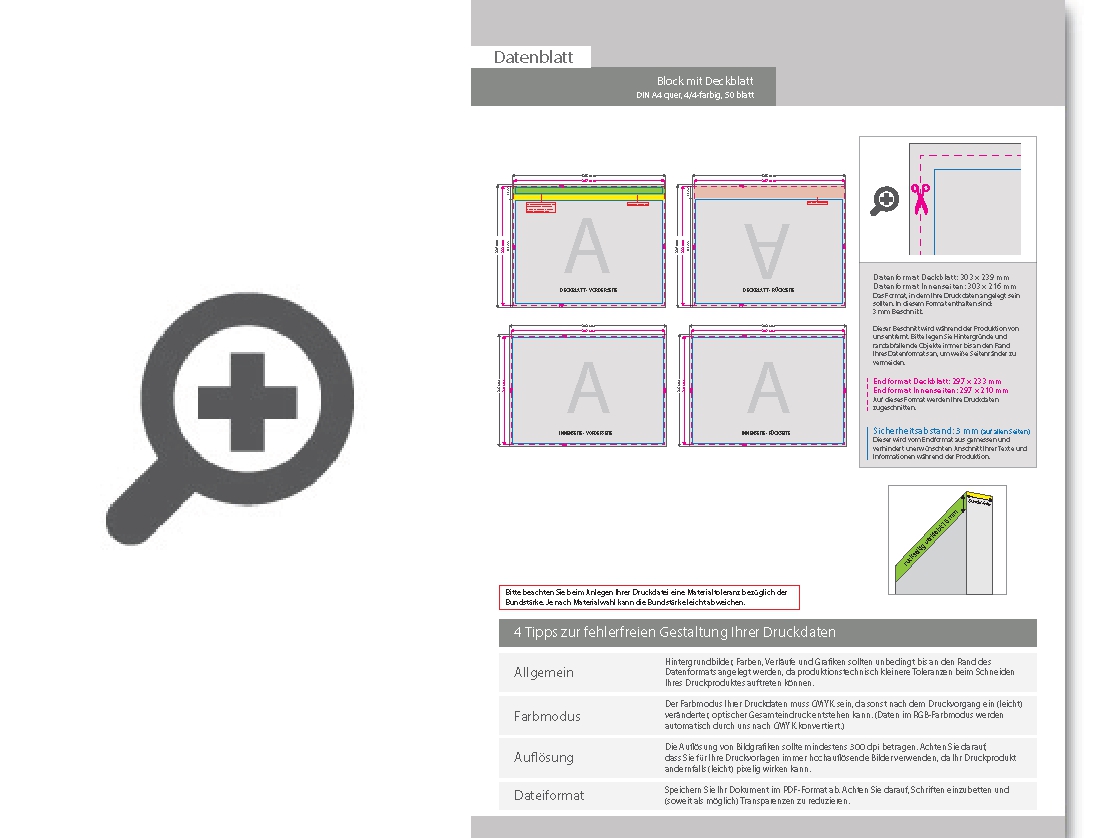 Product Bild block_mit_leimbindung_und_deckblatt__din_a4_quer__50_blatt__4_4_farbig_beidseitig_bedruckt
